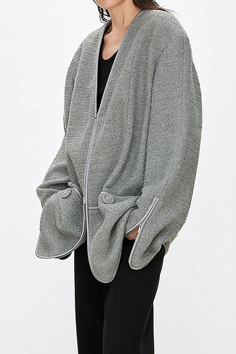 Italian 3D Granular Wool Tweed T-Coat