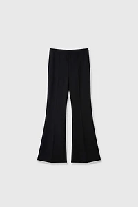 Italian All-Wool Flared Pants with Back Slit