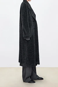 Italian ALPACA Convertible-Collar Long Coat