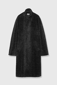 Italian ALPACA Convertible-Collar Long Coat