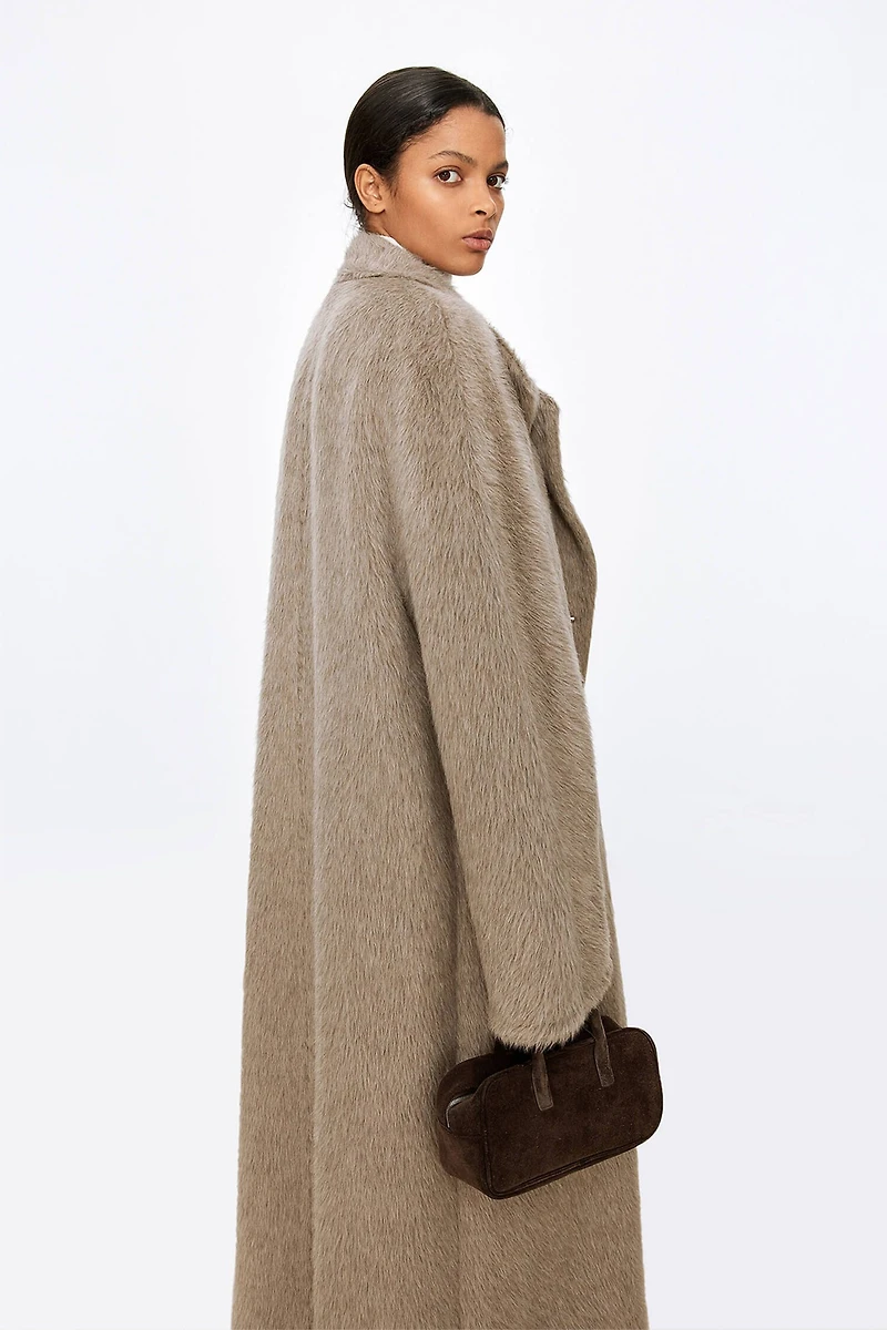 Italian Alpaca Versatile Collar Long Coat