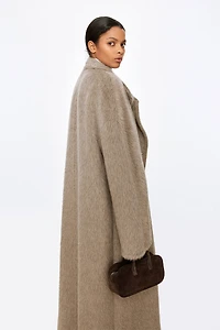 Italian Alpaca Versatile Collar Long Coat