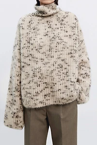 Italian Baby Mohair Merino Wool Loose Turtleneck Sweater