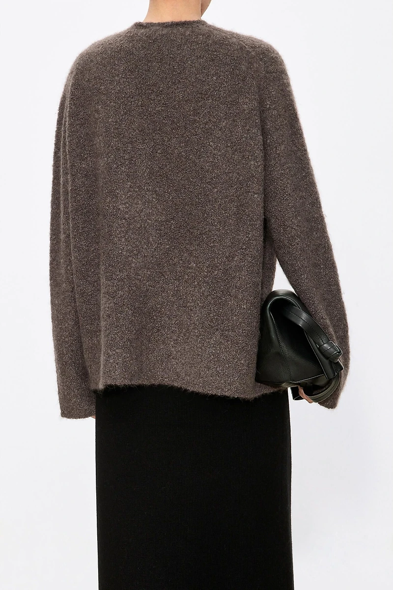 Italian Cariaggi Cashmere Rolled-Edge Deep V Sweater