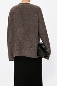 Italian Cariaggi Cashmere Rolled-Edge Deep V Sweater