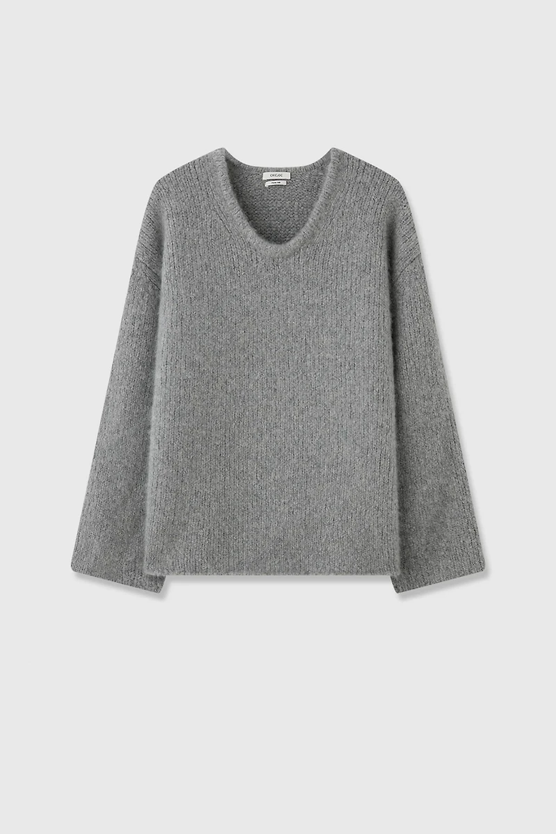 Italian Cariaggi Silk-Cashmere V-Neck Sweater