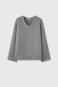 Italian Cariaggi Silk-Cashmere V-Neck Sweater