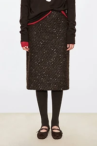 Italian COLOMBO Bouclé Tweed Midi Skirt
