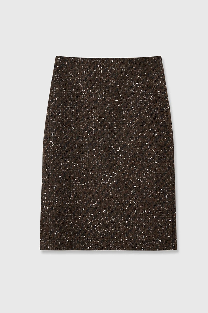 Italian COLOMBO Bouclé Tweed Midi Skirt