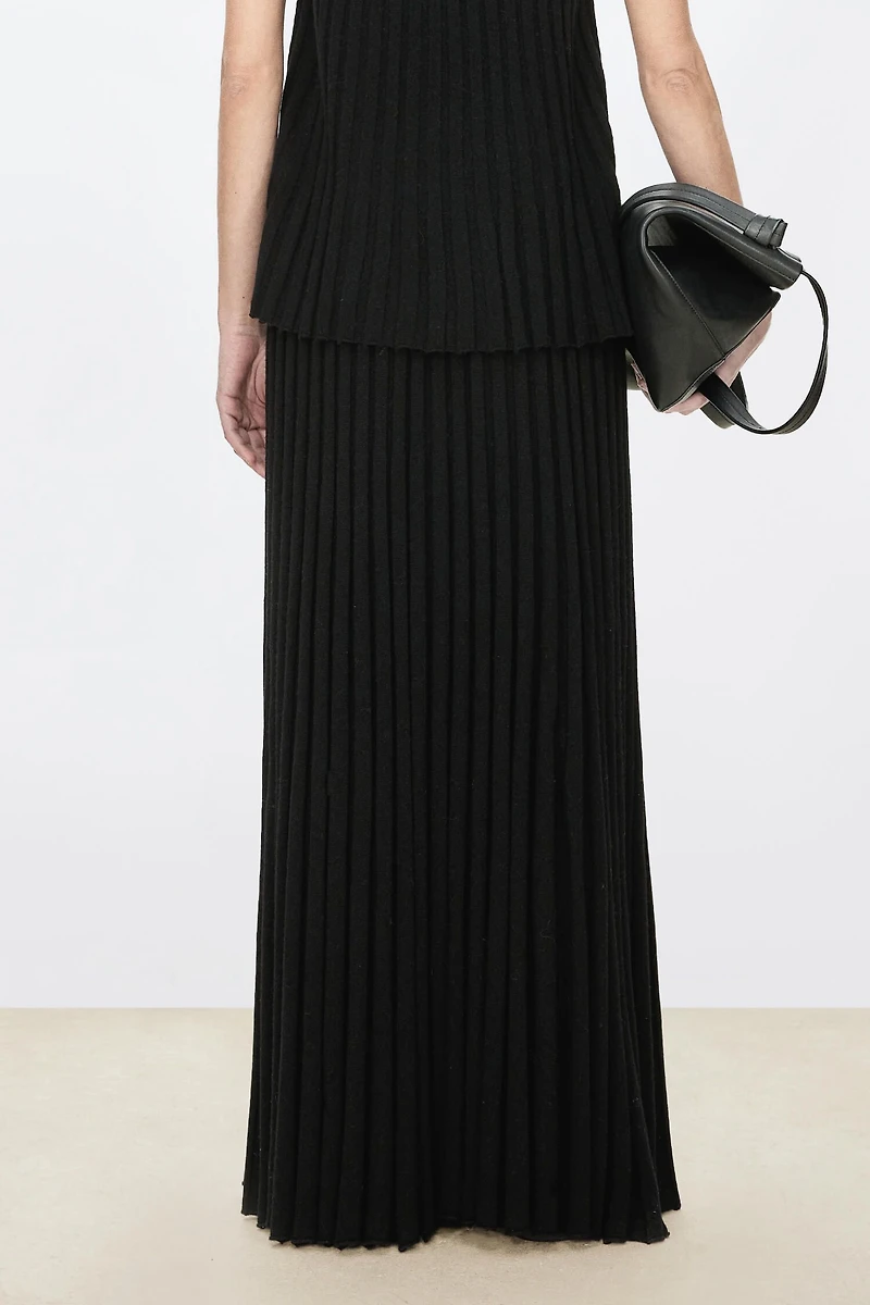 Italian Cool Feel Cashmere Wool Extra Long Skirt
