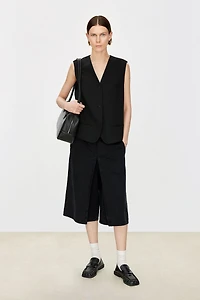 Italian Cotton Denim Pleated Pants