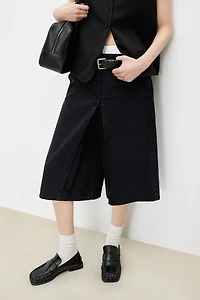 Italian Cotton Denim Pleated Pants