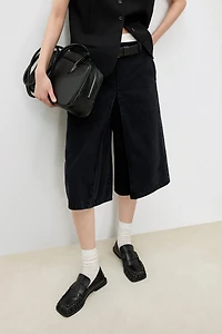 Italian Cotton Denim Pleated Pants