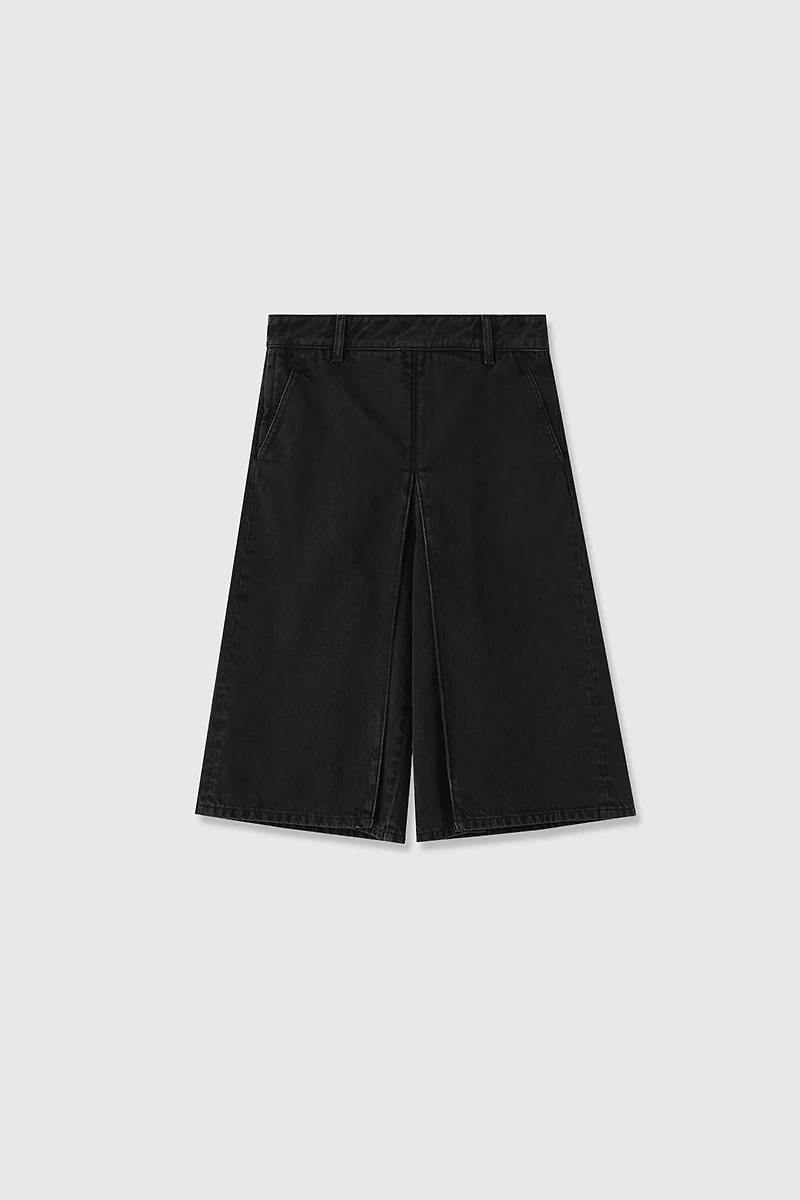 Italian Cotton Denim Pleated Pants