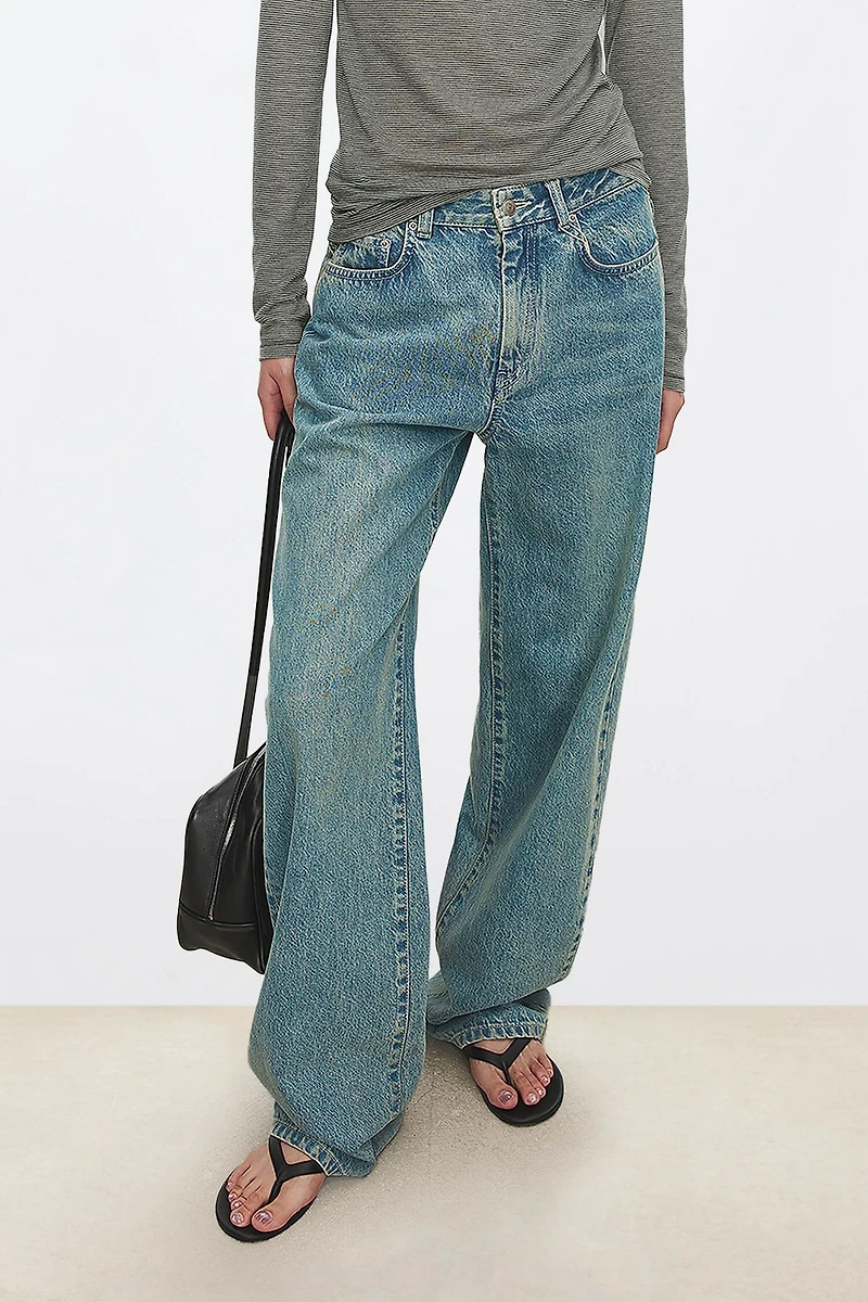 Italian Cotton Stretch Straight-Leg Jeans