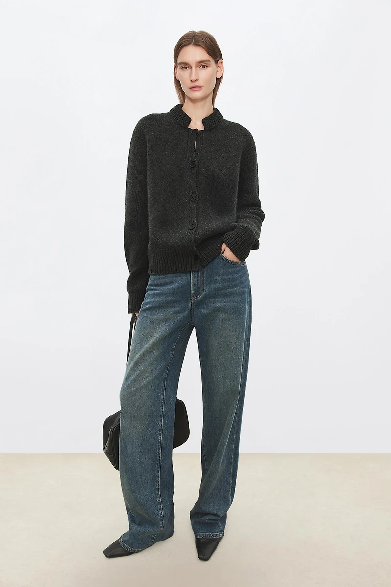 Italian Retro Cotton Stretch Straight-Leg Jeans