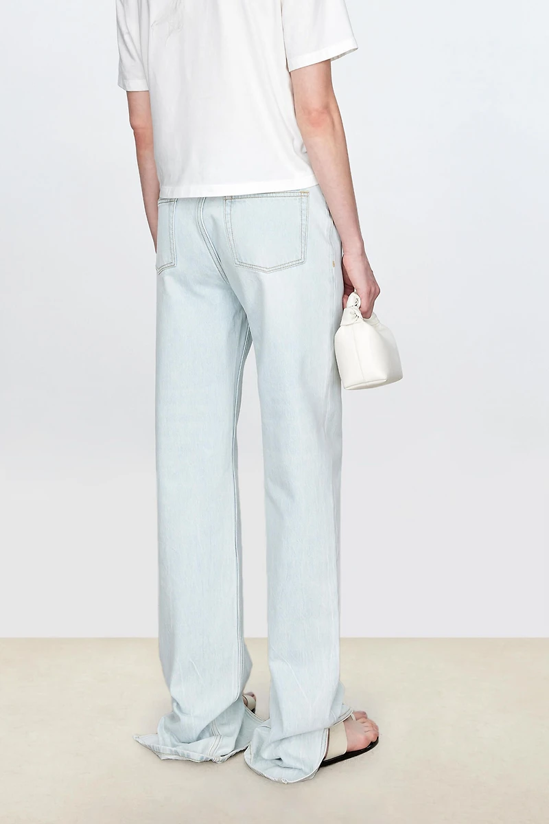 Italian Denim High-Waisted Washed Jeans