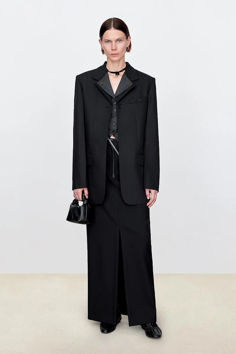 Italian Fine Wool Back-Slit Blazer