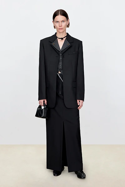 Italian Fine Wool Back-Slit Blazer