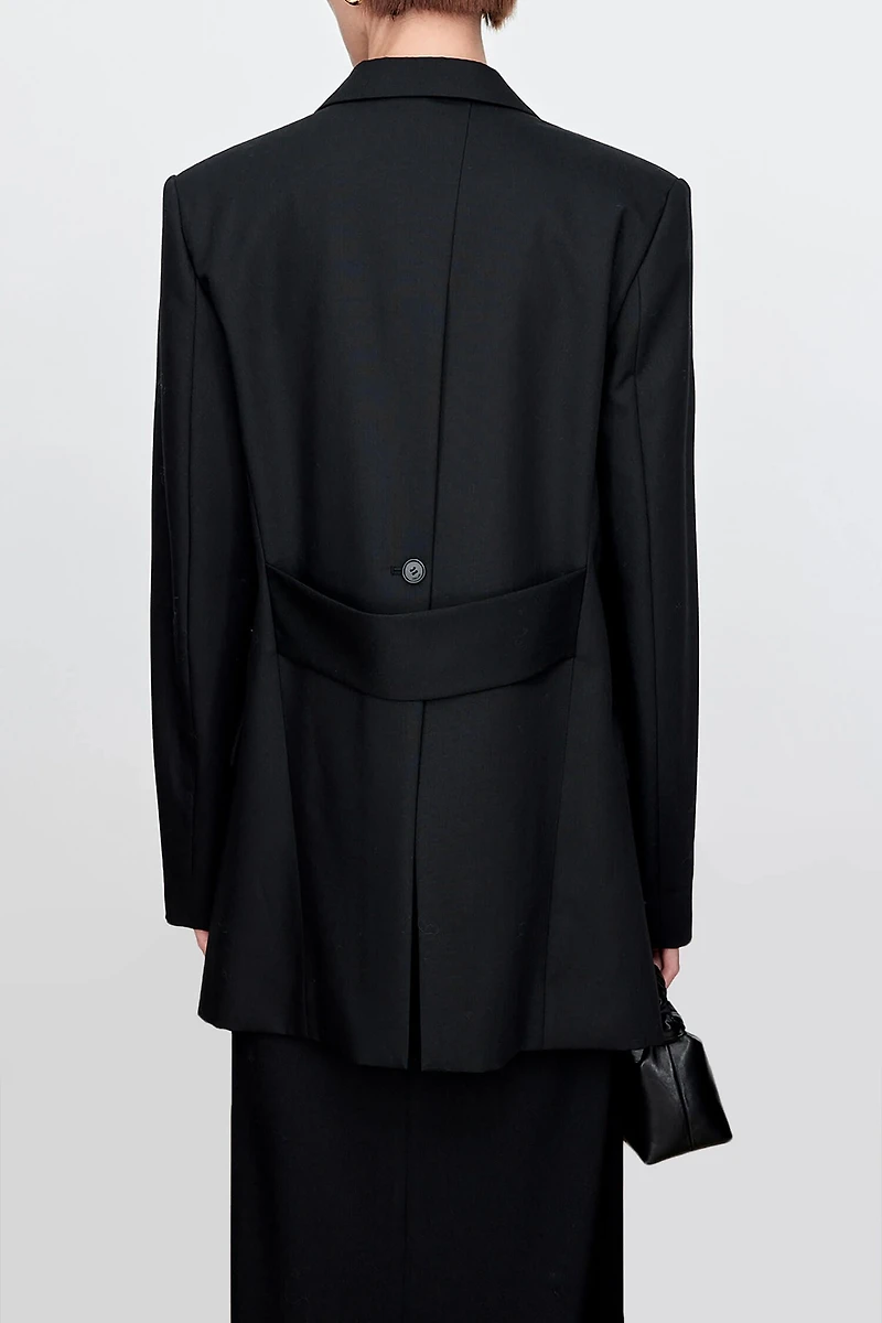 Italian Fine Wool Back-Slit Blazer
