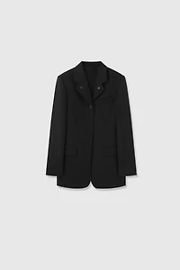 Italian Fine Wool Back-Slit Blazer