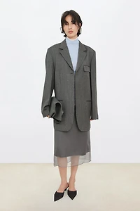 Italian Fine Wool Belted Blazer