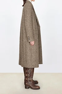 Italian Herringbone Wool Overcoat