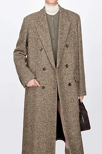Italian Herringbone Wool Overcoat