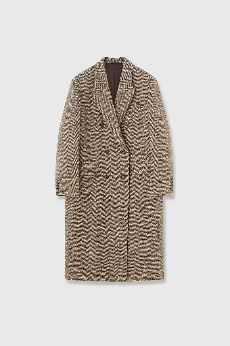 Italian Herringbone Wool Overcoat