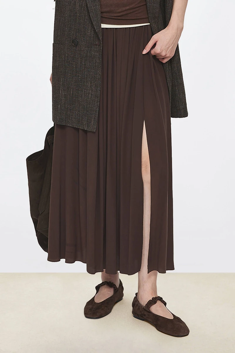 Italian Suede Hand-Pleated Ballet Flats