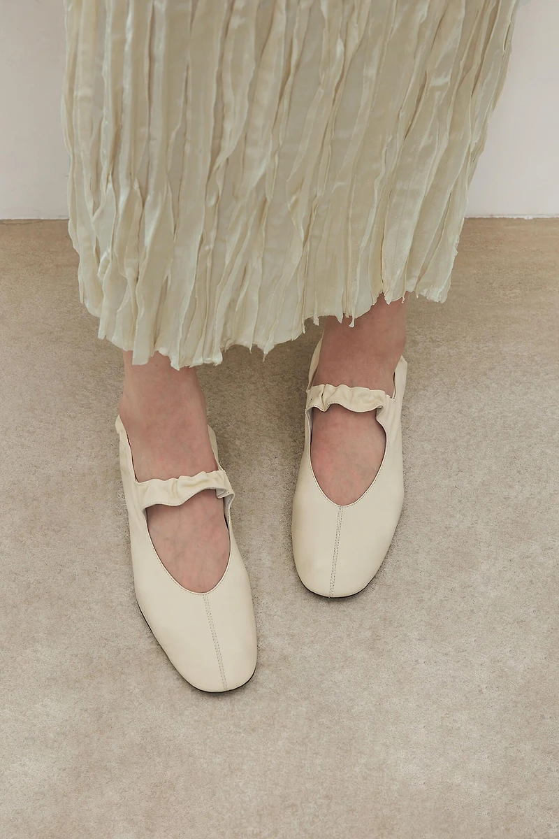 Italian Lambskin Hand-Pleated Ballet Flats