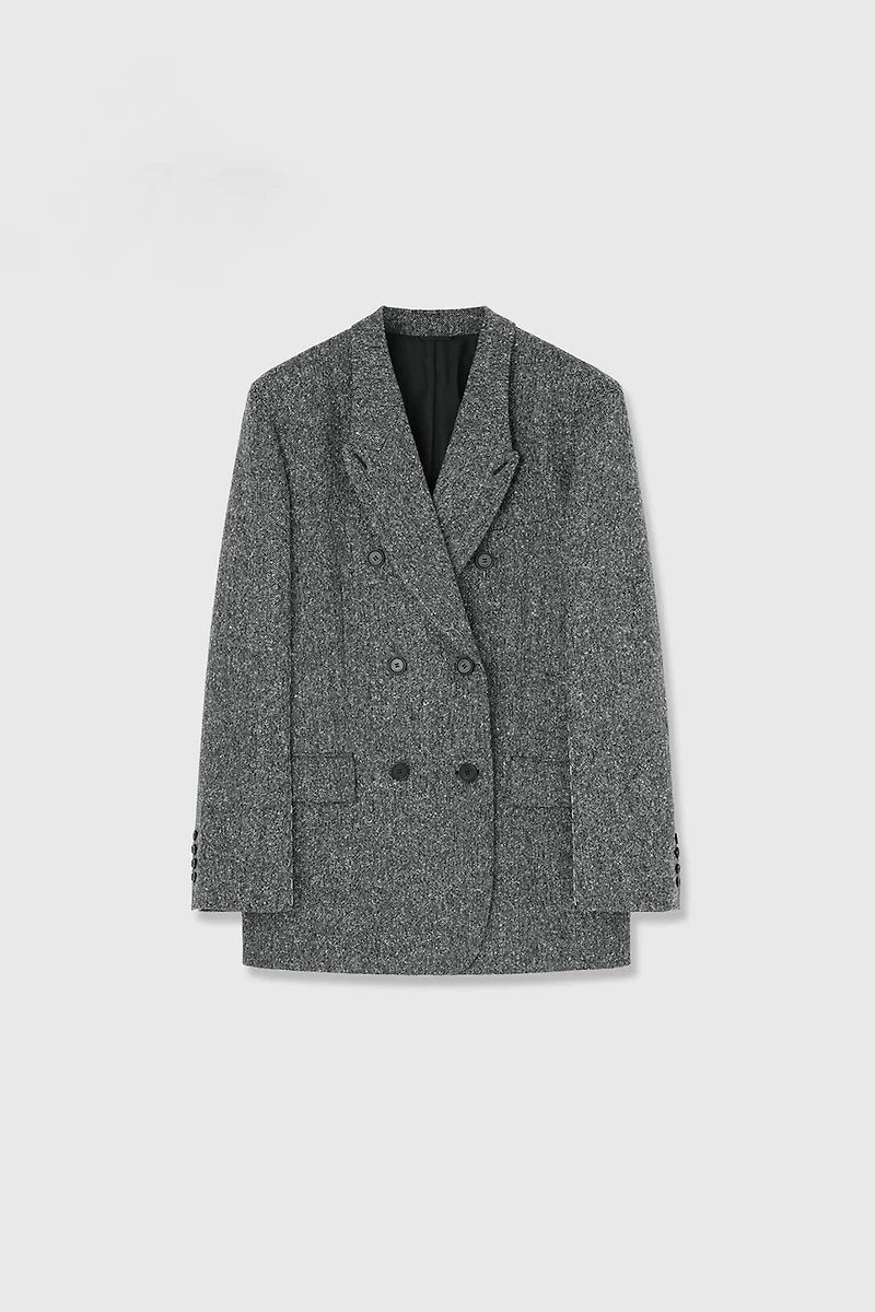 Italian Pure Wool Homespun Hand-Stitched Overcoat