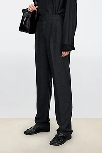 Italian Shimmering Wool Tapered Pants