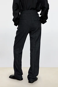 Italian Shimmering Wool Tapered Pants