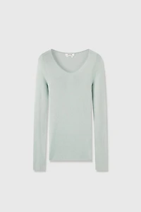 Italian Silk & Cashmere UV-Neck Base Shirt