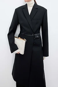 Italian Twill Mohair Wool Long Coat