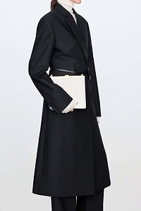 Italian Twill Mohair Wool Long Coat