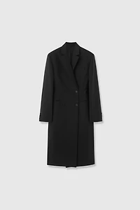 Italian Twill Mohair Wool Long Coat