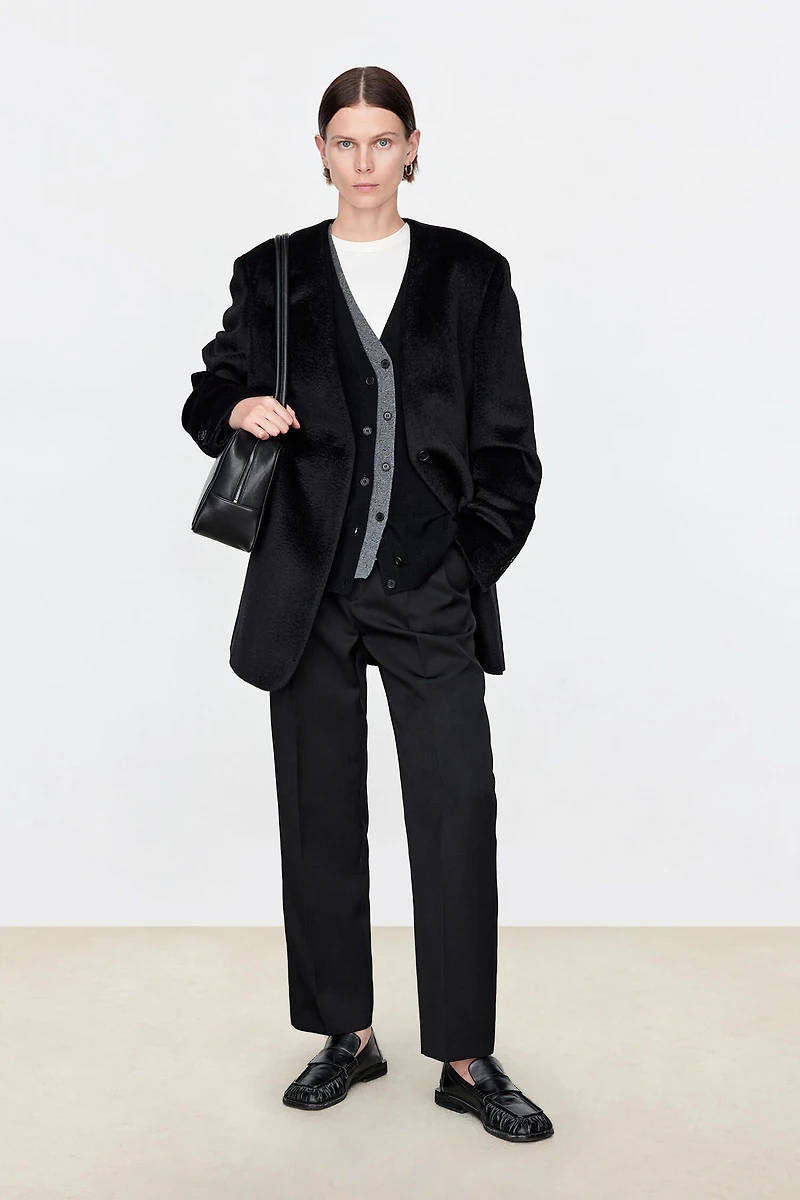 Italian Twill Wool Tapered Ankle Pants