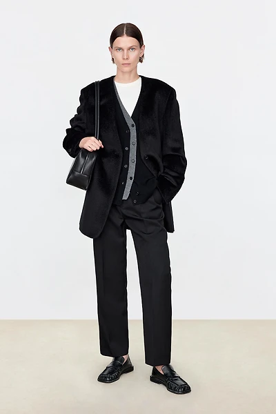 Italian Twill Wool Tapered Ankle Pants