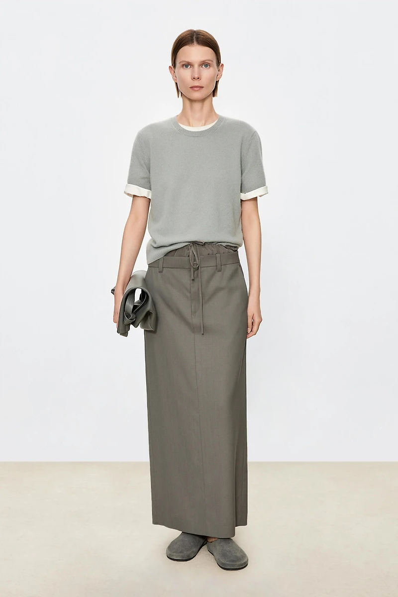 Italian VBC Fine Wool and Silk Blend Skirt