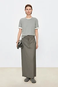 Italian VBC Fine Wool and Silk Blend Skirt