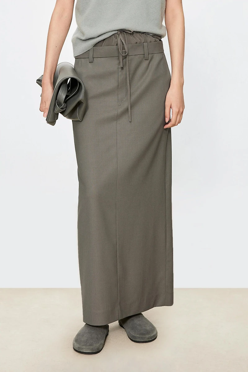 Italian VBC Fine Wool and Silk Blend Skirt