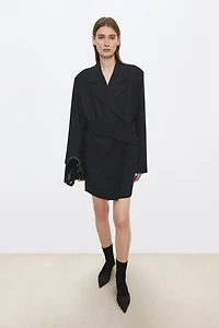 Italian VBC High-Twist Two-Tone Wool Blazer