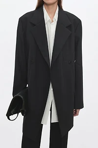 Italian VBC High-Twist Two-Tone Wool Blazer