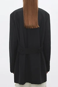 Italian VBC High-Twist Two-Tone Wool Blazer