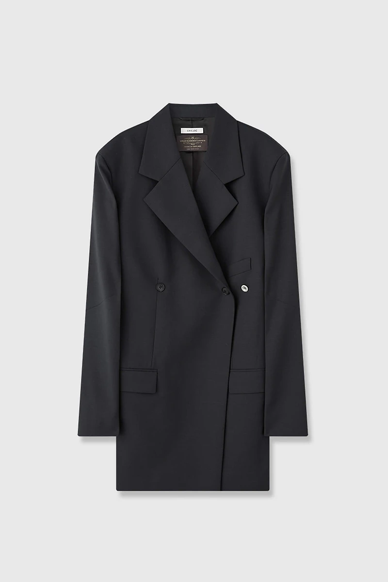 Italian VBC High-Twist Two-Tone Wool Blazer