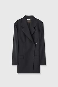 Italian VBC High-Twist Two-Tone Wool Blazer