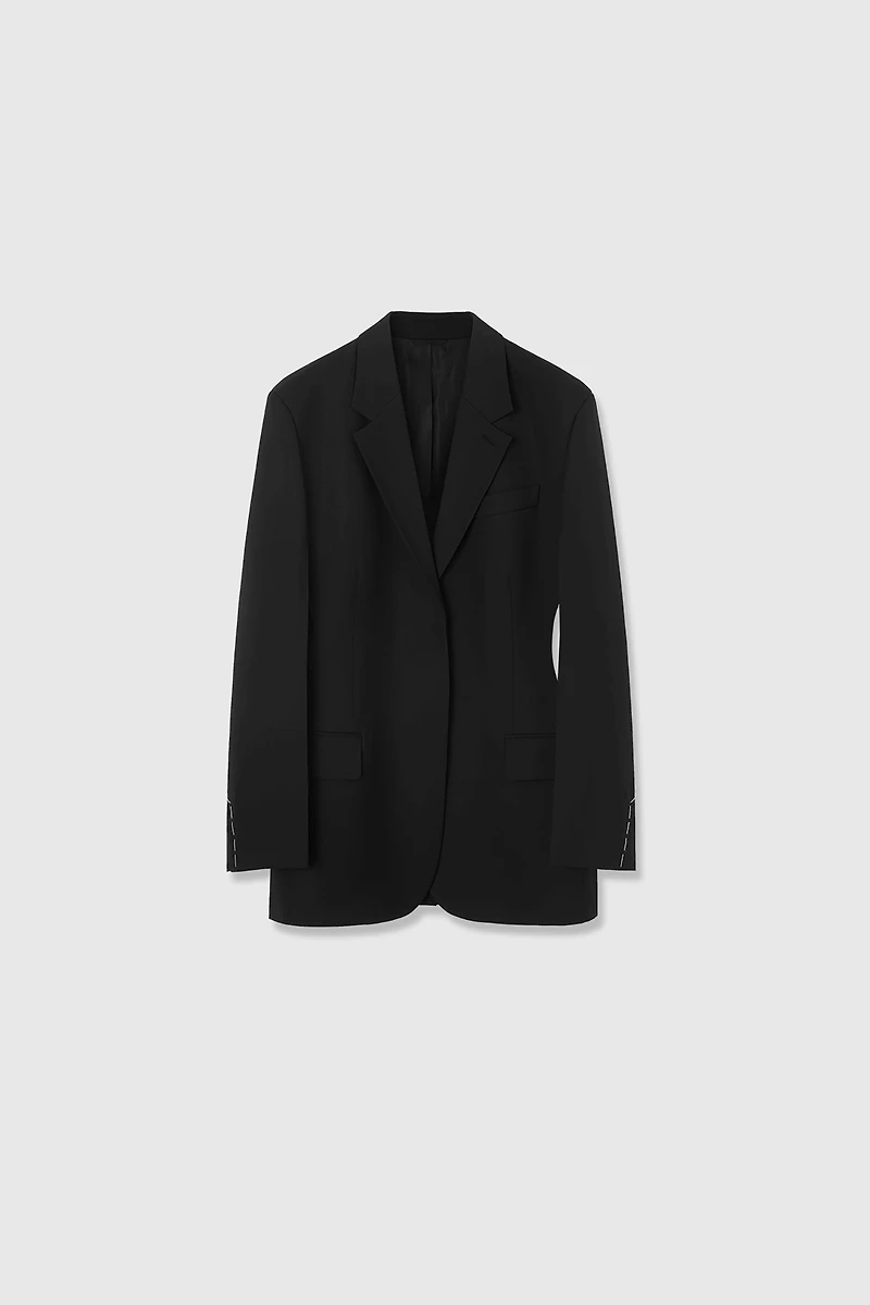 Italian Wool Cut-Out Waist Blazer