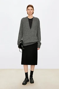 Italian Wool Midi Skirt